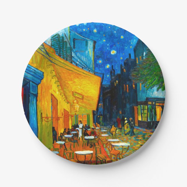 Plato De Papel Terraza Van Gogh Café de noche (Anverso)