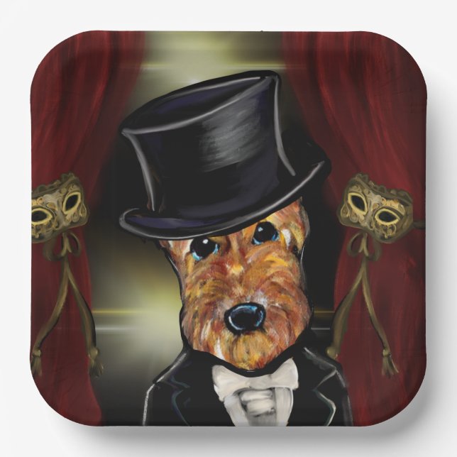 PLATO DE PAPEL TERRIER AIREDALE   (Anverso)