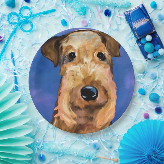 PLATO DE PAPEL TERRIER AIREDALE          (Fiesta)