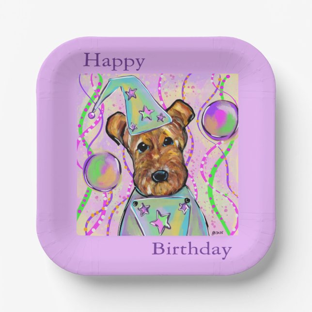 PLATO DE PAPEL TERRIER AIREDALE   (Anverso)