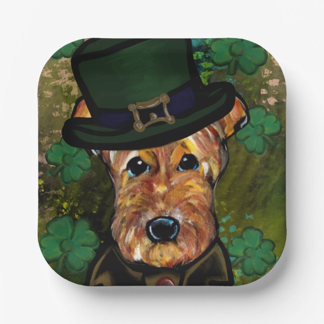 PLATO DE PAPEL TERRIER AIREDALE   (Anverso)