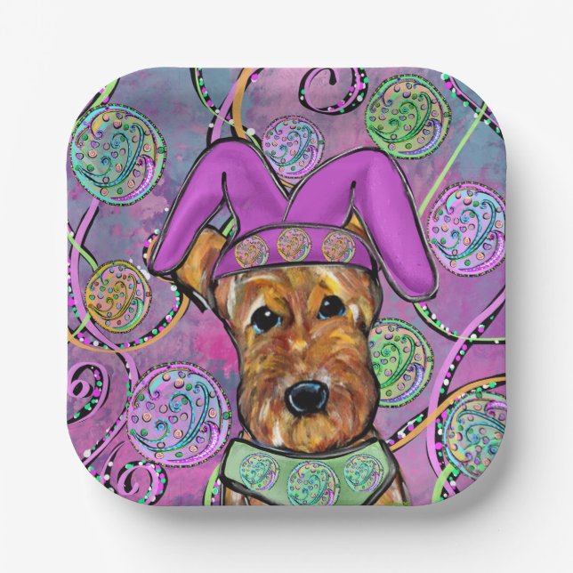 PLATO DE PAPEL TERRIER AIREDALE   (Anverso)