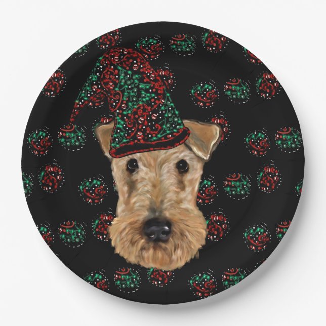 PLATO DE PAPEL TERRIER AIREDALE (Anverso)