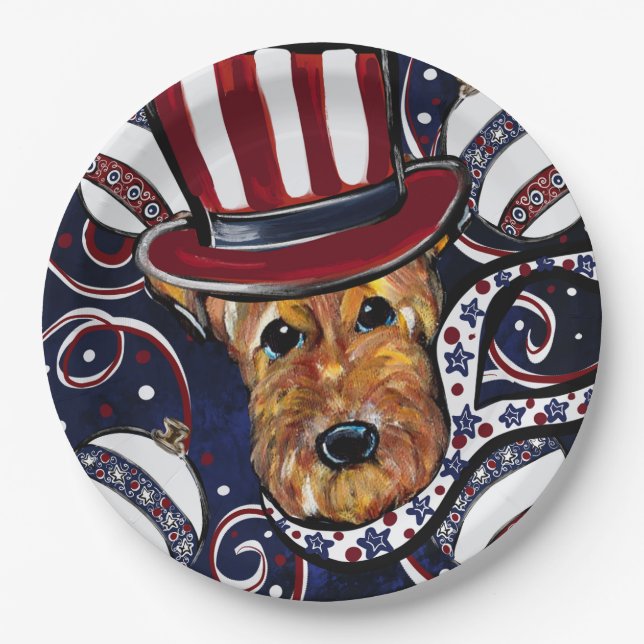 PLATO DE PAPEL TERRIER AIREDALE    (Anverso)