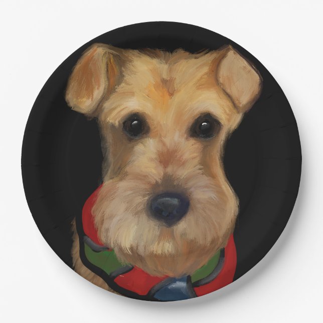Plato De Papel Terrier Airedale   (Anverso)