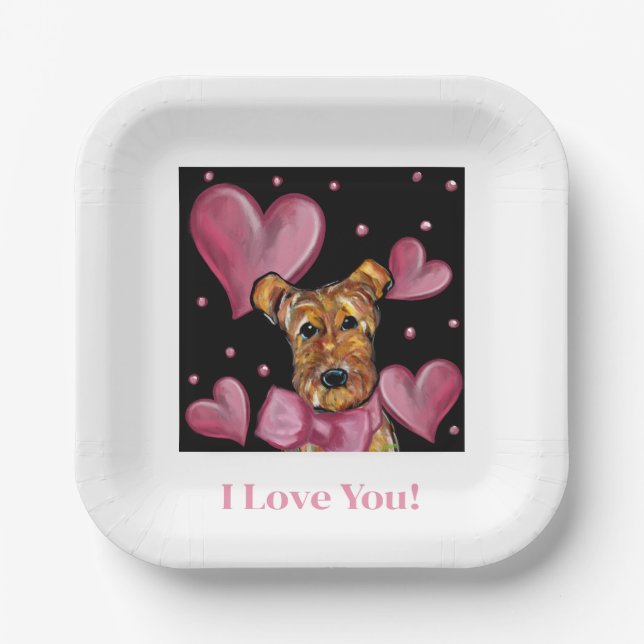 PLATO DE PAPEL TERRIER AIREDALE   (Anverso)