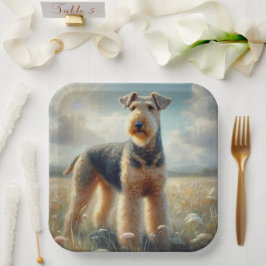 Plato De Papel Terrier Airedale