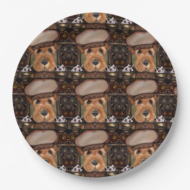 Plato De Papel Terrier Airedale  (Anverso)