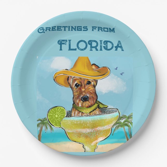 Plato De Papel Terrier de Airedale  (Anverso)