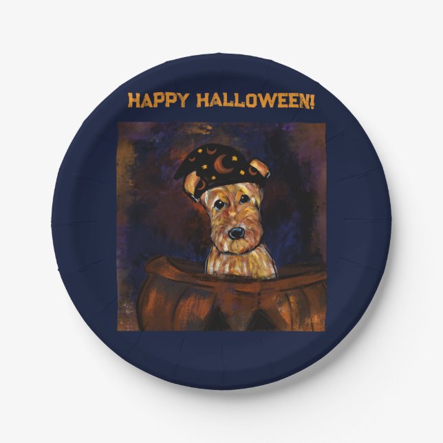 PLATO DE PAPEL TERRIER DE AIREDALE   (Anverso)