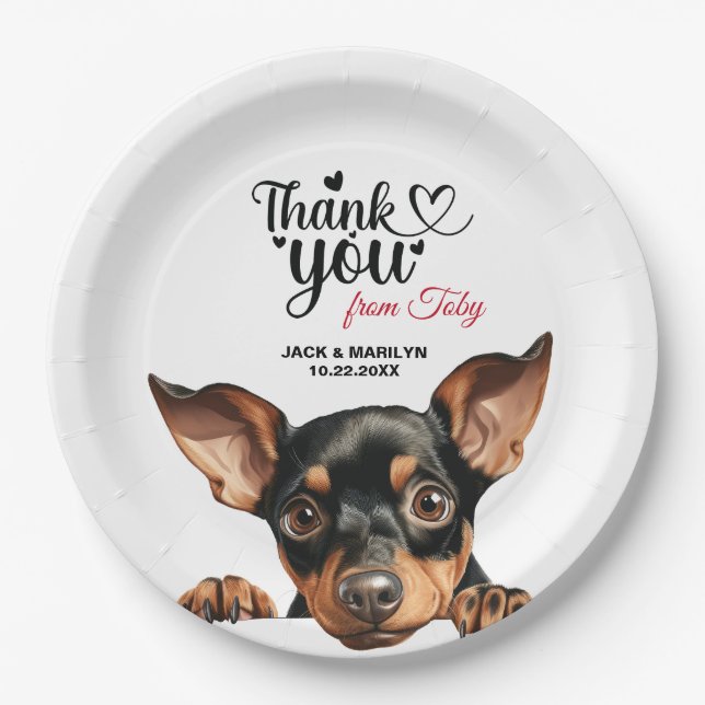 Plato De Papel Terrier de Mánchester (Anverso)