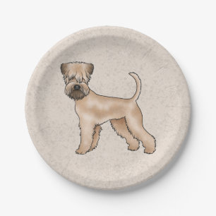 Plato De Papel Terrier de Trigo Irlandés Cute Perro Beige