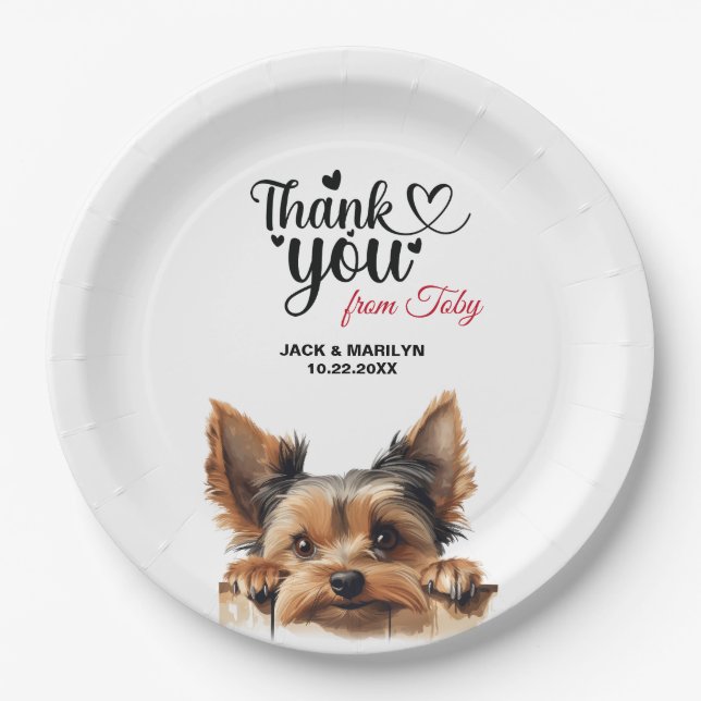 Plato De Papel Terrier de Yorkshire (Anverso)