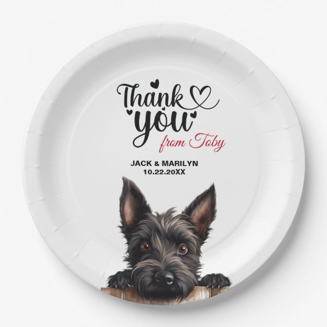Plato De Papel Terrier escocés (Anverso)