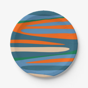 Plato De Papel Terzo Stripes Retro Modelo abstracto moderno