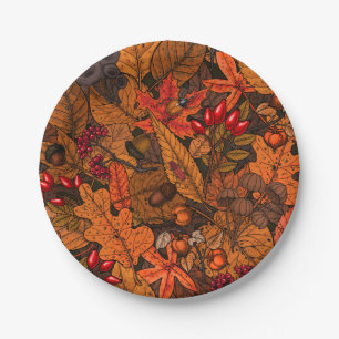 Plato De Papel Tesoros de otoño