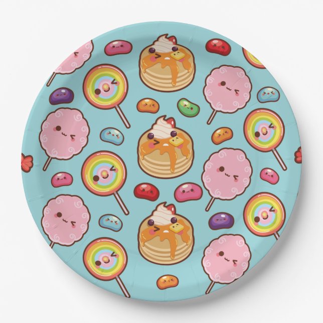 Plato De Papel Tetas dulces Kawaii (Anverso)