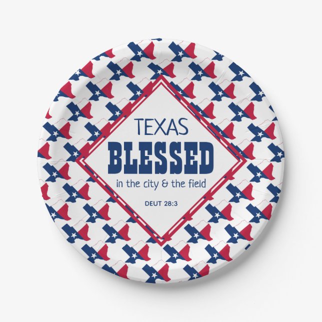 Plato De Papel TEXAS Blessed Christian (Anverso)