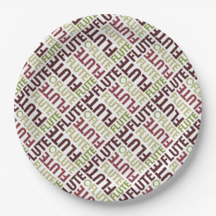 Plato De Papel Texto de flauta