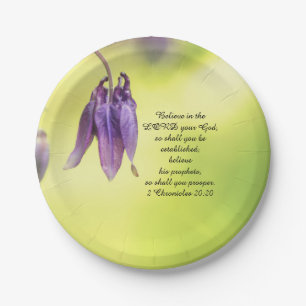 Plato De Papel Texto de la Biblia 2 Crónicas 20:20