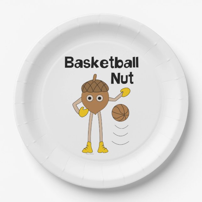 Plato De Papel Texto de la tuerca de baloncesto (Anverso)