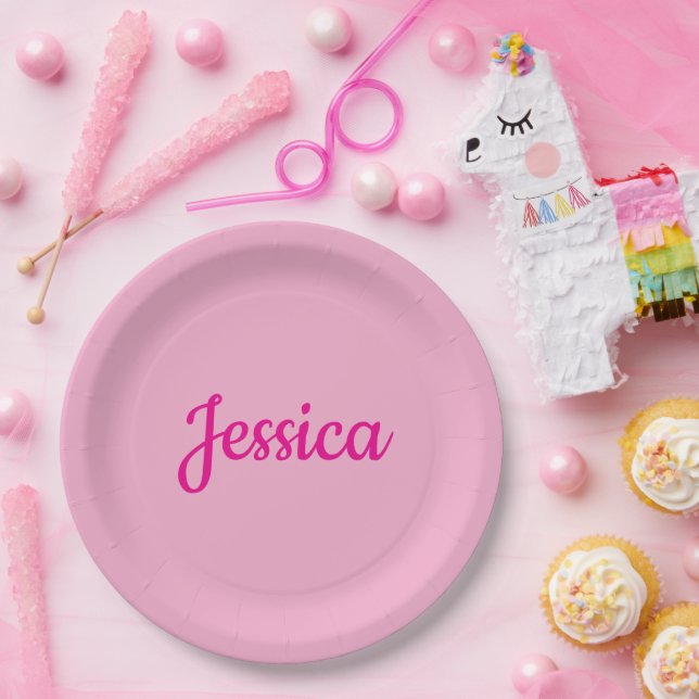 Plato De Papel Texto personalizable genial (Fiesta)