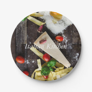 Plato De Papel Texto personalizado de la comida italiana
