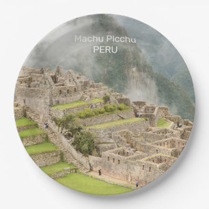 Plato De Papel Texto personalizado Perú Machu Picchu