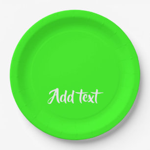Plato De Papel texto personalizado verde claro plano