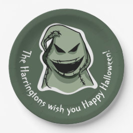 Plato De Papel Texto personalizado y color Halloween Criaturas 1/