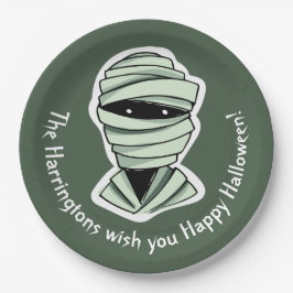 Plato De Papel Texto personalizado y color Halloween Criaturas 2/