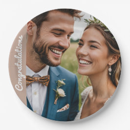 Plato De Papel texto personalizado y foto foto fiesta personaliza