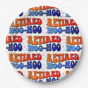 Plato De Papel Texto Retro Woo Hoo Vintage Groovy