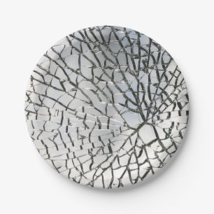 Plato De Papel Textura de cristal rota