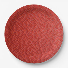 Plato De Papel Textura de cuero rojo