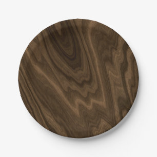 Plato De Papel Textura de madera oscura de Brown