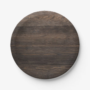 Plato De Papel Textura DE MADERA rústica de la MIRADA del marró