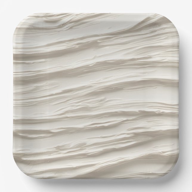 Plato De Papel Textura de marfil abstracto (Anverso)