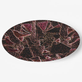 Plato De Papel Textura estilo rocha marrom entalhada