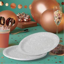 Plato De Papel Textura Purpurina plateada Esparkling blanco brill