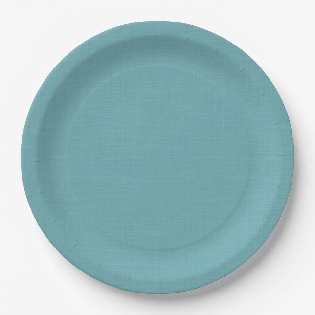 Plato De Papel Textured light blue. (Anverso)