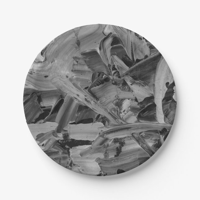 Plato De Papel Texturizado en negro (Anverso)