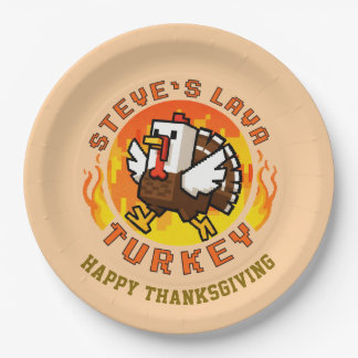 Plato De Papel Thanksgiving Steve's Lava Turkey Plate