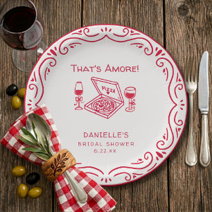 Plato De Papel That's Amore Bridal Shower Caprichoso Dibujado a M