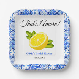 Plato De Papel That's Amore | Desayuno de Bodas de Limón Mediterr