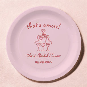 Plato De Papel That's Amore Italiano Cumpleaños Nupcial de Mano D