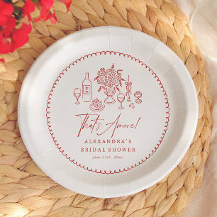 Plato De Papel That's Amore Pizza & Wine Despedida de Soltera