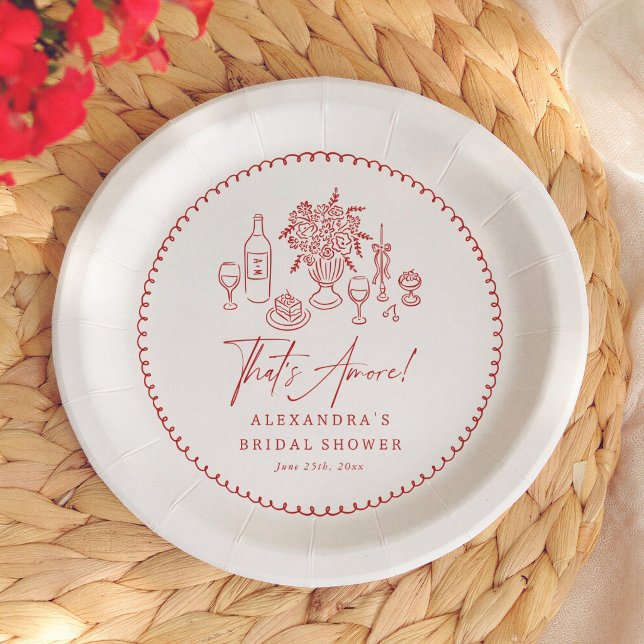 Plato De Papel That's Amore Pizza & Wine Despedida de Soltera (Subido por el creador)