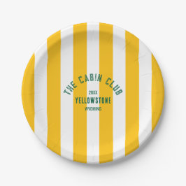 Plato De Papel The Cabin Club Cresta Personalizada Franja Parque