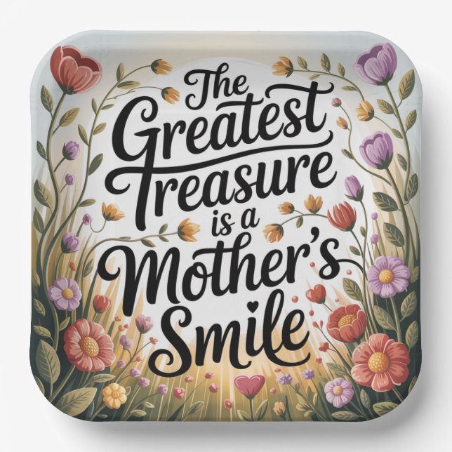 Plato De Papel The Greatest Treasure Is A Mother's Smile (Anverso)
